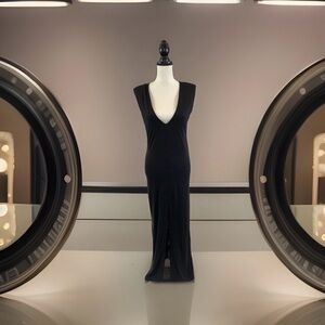 Forever 21 Black Long Length Dress Front Split Size Small S NWT!